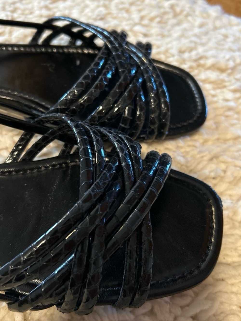 Tory Burch Black Braided Strap Leather Sandals - Picture 3 of 3
